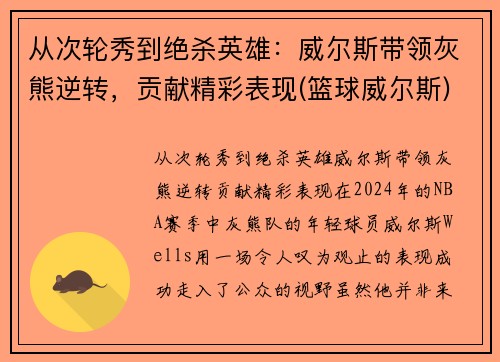 从次轮秀到绝杀英雄：威尔斯带领灰熊逆转，贡献精彩表现(篮球威尔斯)